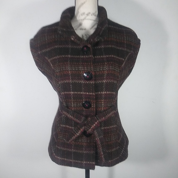 CAbi Tops - Cabi Sz M Sweater Vest Brown Wool Blend Lined